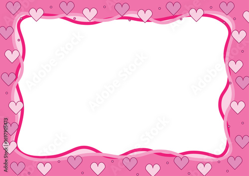 Cute Pink Heart Frame for Romantic Occasions and Love-Themed Projects