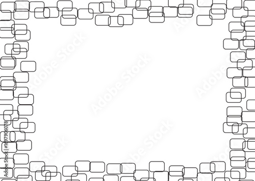 Abstract black and white square frame background design