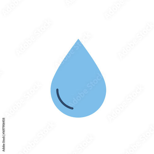 A blue vector illustration of a clean, fresh water drop, reflecting the pure nature of liquid