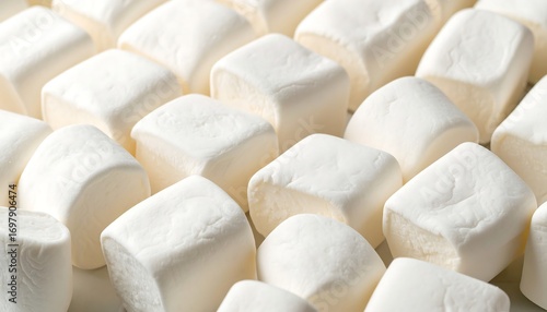 Close-up of many square marshmallows