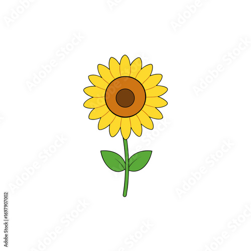 Illustration of a bright yellow sunflower