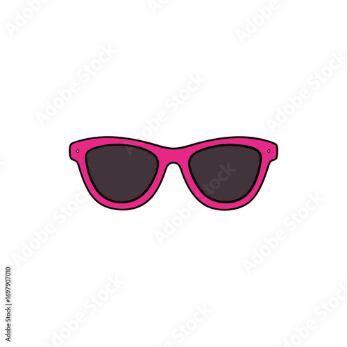 Illustration of pink framed sunglasses image