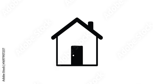 Real estate symbol, a 3D house icon, on a white background for a residential property business concept