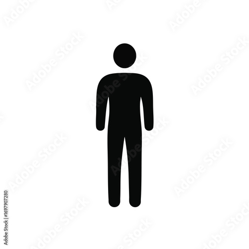 Two-dimensional black silhouette vector illustrations of a man 