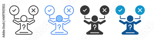 Decision Icon Set Multiple Style Collection