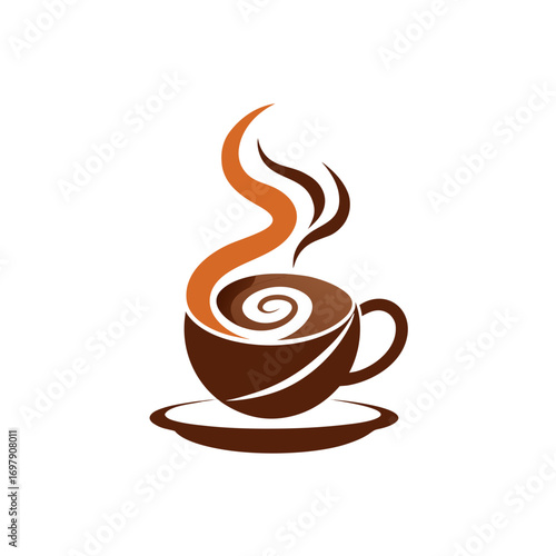 steaming espresso cup with artistic swirl design  