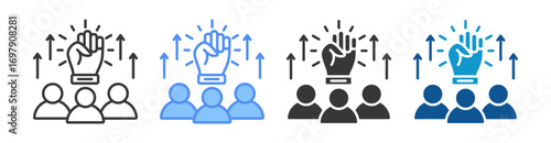 Empowerment Icon Set Multiple Style Collection