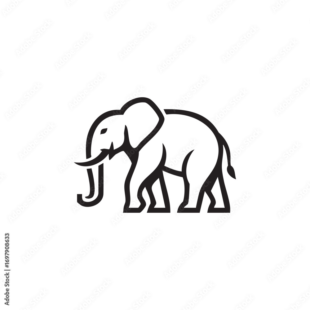 Obraz premium Elegant Elephant Line Art