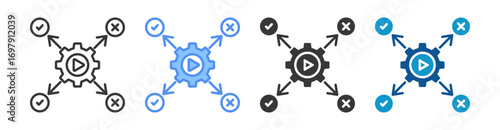 Decision Support System Icon Set Multiple Style Collection