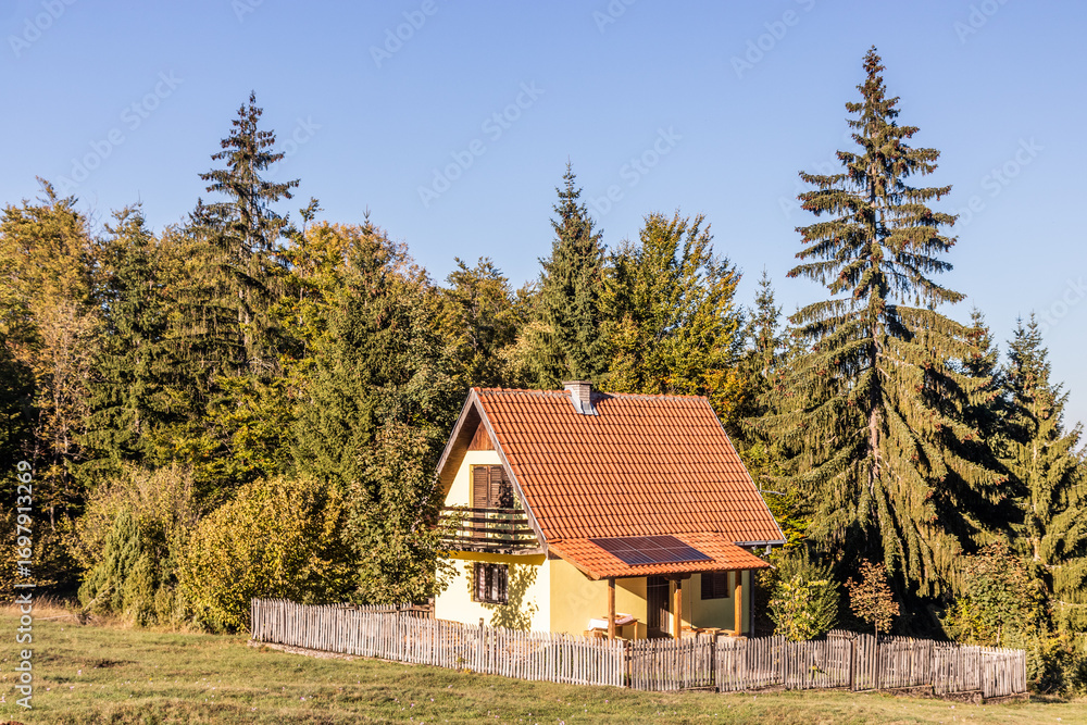 Obraz premium Rural house in Velika Livada settlement near Mitrovac village, Serbia