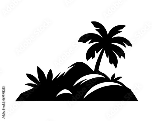 Island silhouette, vector illustration, icon isolated on white background	