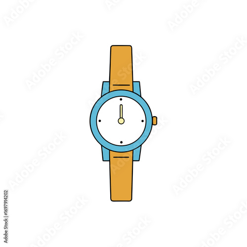 Illustration of a wristwatch at twelve oclock