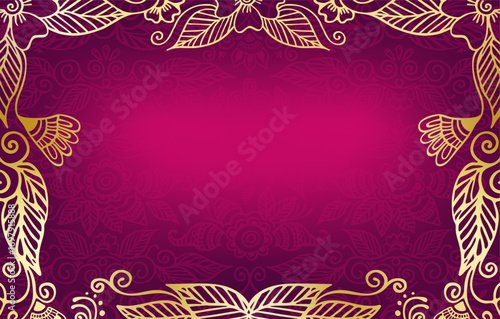 Ornate Golden Horizontal Frame Template