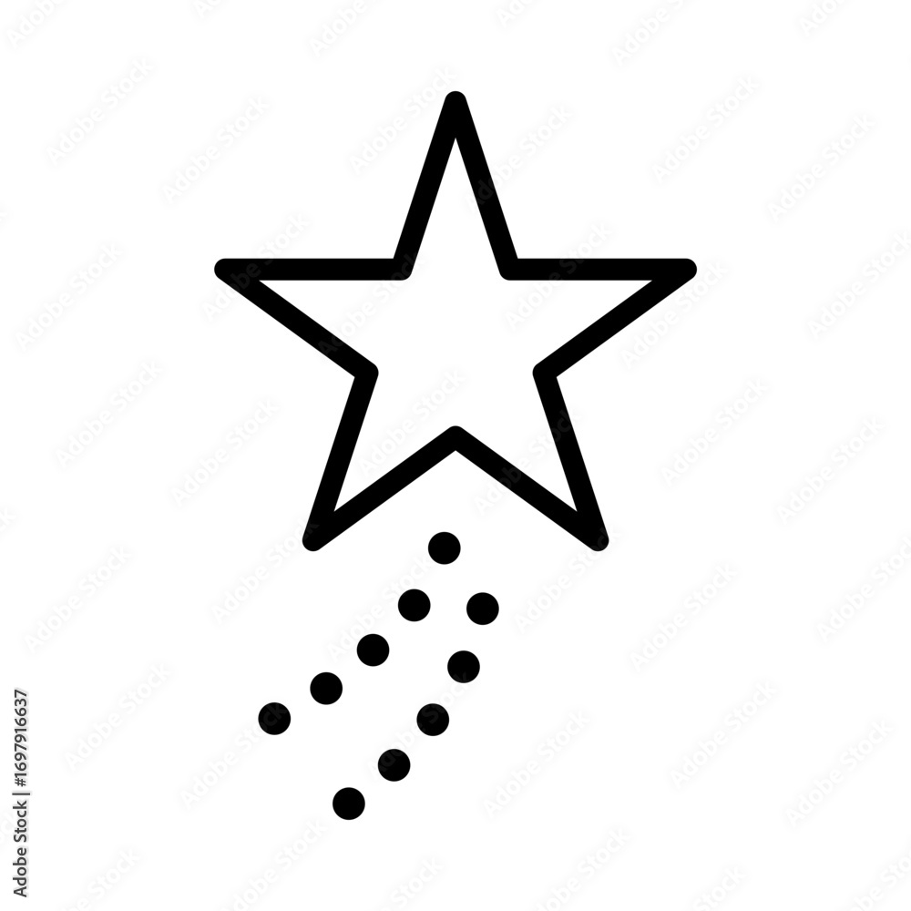 Obraz premium Shooting Star Trail Icon for New Year Wishes