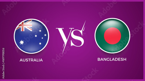 “australia vs bangladesh broadcast template for icc women cricket world cup sports. vector illustration"