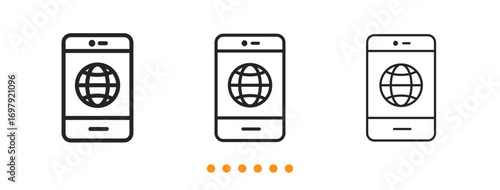 Online map icon. Thin line icon vector