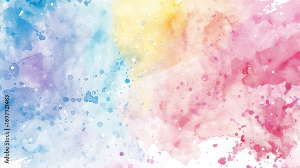 Fototapeta premium Colorful Watercolor Design: Pastel Gradients for Booklets, Posters & Cards