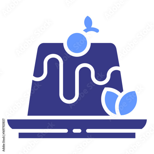 Lava Cake flat blue icon