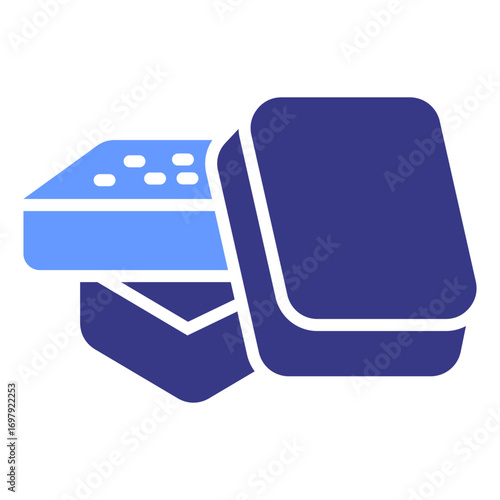 Short Bread flat blue icon