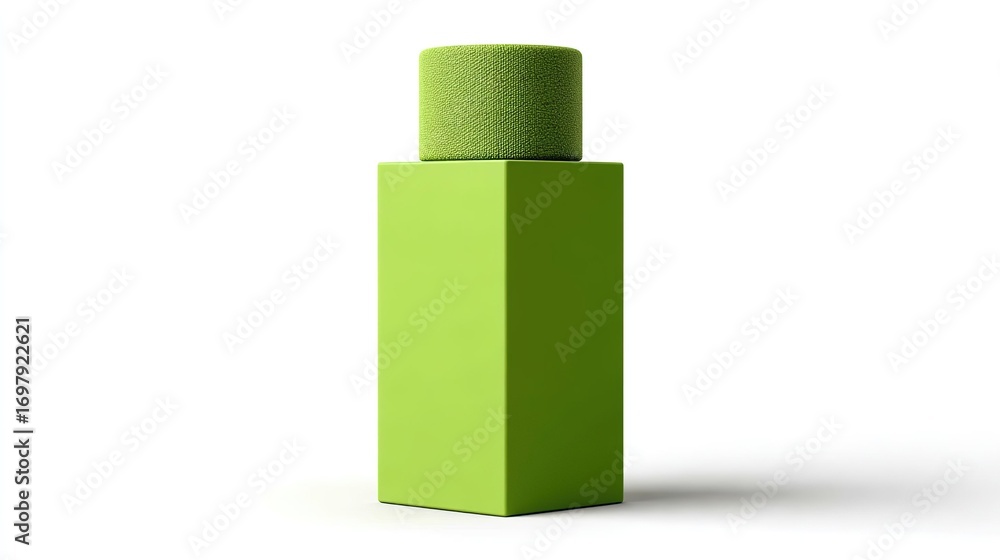 Fototapeta premium Green Rectangular Object with Textured Top