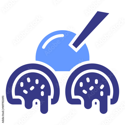 Mochi flat blue icon