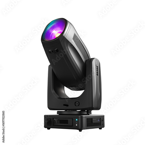 High-quality moving head light suitable for professional events and performances in indoor settings. PNG image, transparent background
