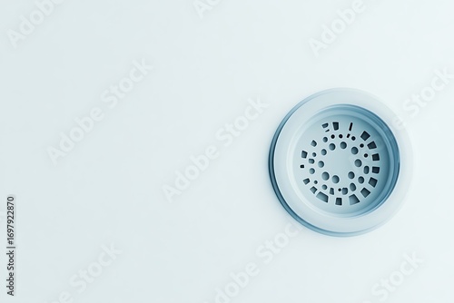 Circular vent on a light-blue wall