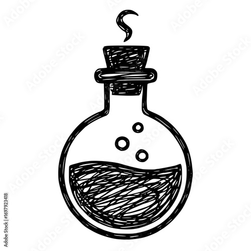 Scribble Style Halloween Potion Bottle SVG