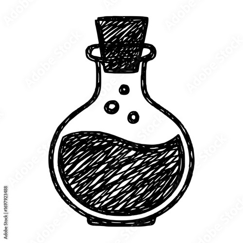 Scribble Style Halloween Potion Bottle SVG