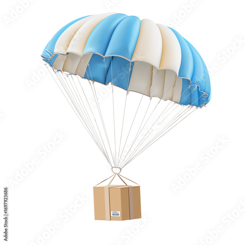 Wallpaper Mural Package delivery using parachute descent demonstrates innovative logistics in action. PNG image, transparent background Torontodigital.ca