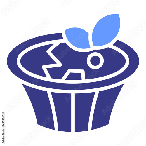 Brulee flat blue icon