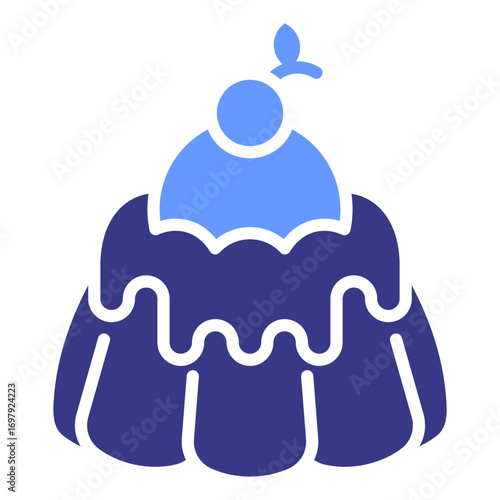 Bundt Cake flat blue icon