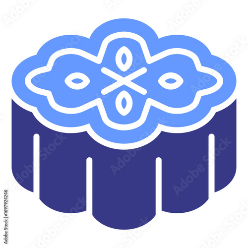 Mooncake flat blue icon