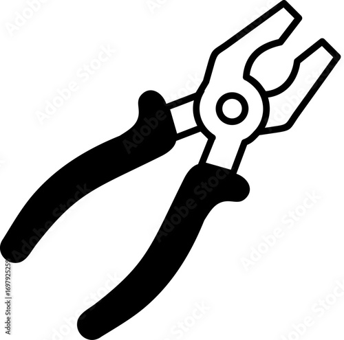 Scalable vector illustration of a pliers icon perfect for tools and hardware design