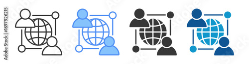 Networking Icon Set Multiple Style Collection