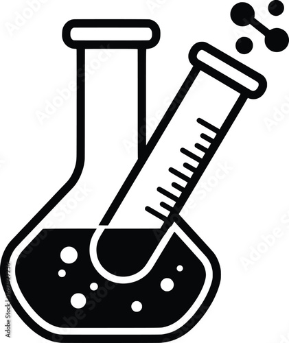 Chemical Reactions with Test Tubes at a Startup Lab, Vector Illustration, High-Resolution Design, Creative Environment, Artistic Viewpoint