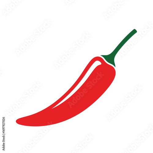 Vibrant red chili pepper icon for food related designs and culinary themes