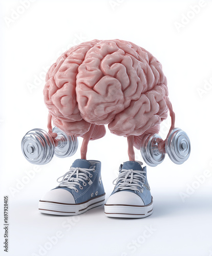 Un cerveau qui porte des haltères et les bienfaits de l'activité physique sur la santé cognitive