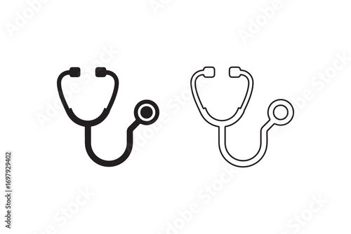 Stethoscope Vector Icons, Healthcare Equipment