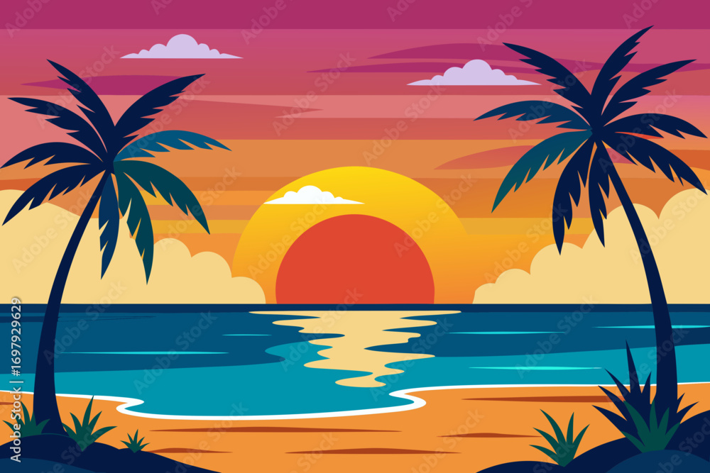 Fototapeta premium sunset on the beach