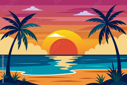sunset on the beach