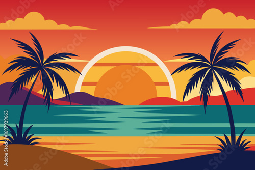 sunset on the beach