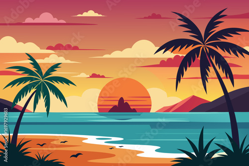 sunset on the beach