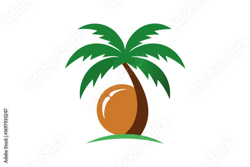 tropical island with palm tree