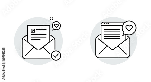 email icons showing messages and notifications visually
