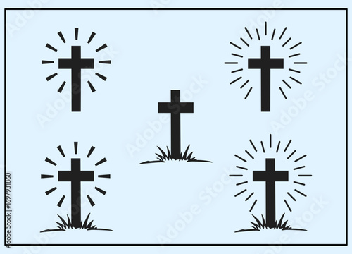set of cross icons