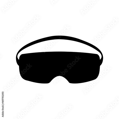 Silhouette of futuristic AR VR or goggle glasses for digital immersion