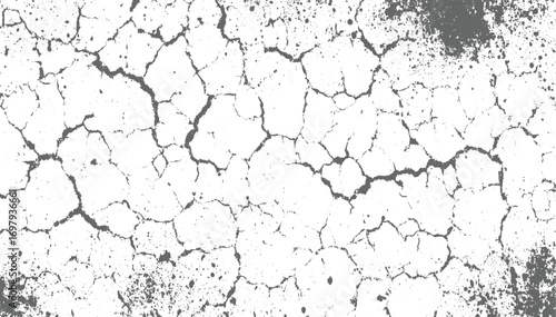 old paint on the wall crack noise dots grunge texture vector design on transparent background.
