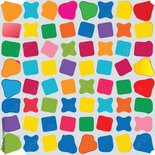 Vibrant colorful shapes pattern for creative design projects