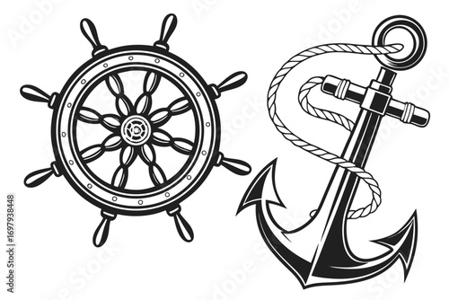 steering wheel and anchor